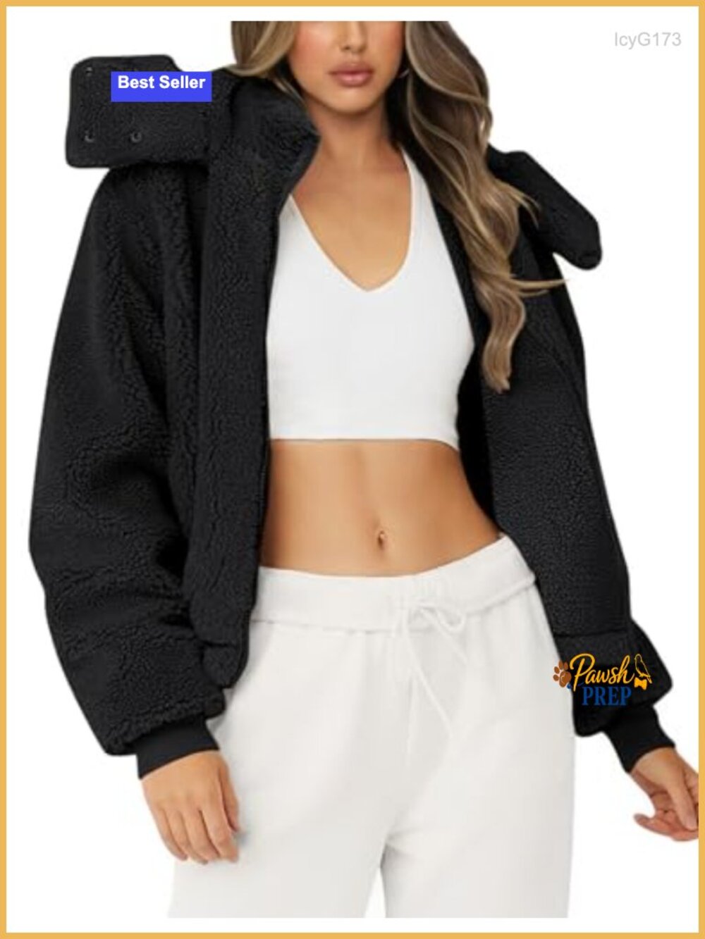 Women's Faux Fur Coat Full Zip Sherpa Fleece Jacket Warm Fuzzy Hooded Outerwear